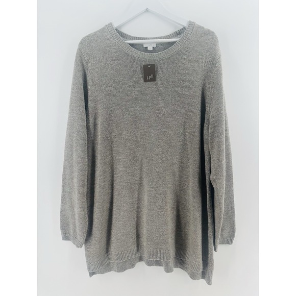 J. Jill Sweaters - NWT J Jill Womens Sz XL Silver Metallic Zinc Knit Pullover Sweater Sparkle AA03